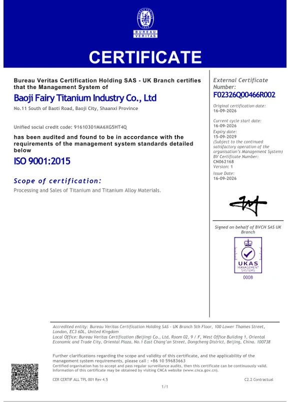 ISO9001--Baoji fairy ISO9001--Baoji fairy